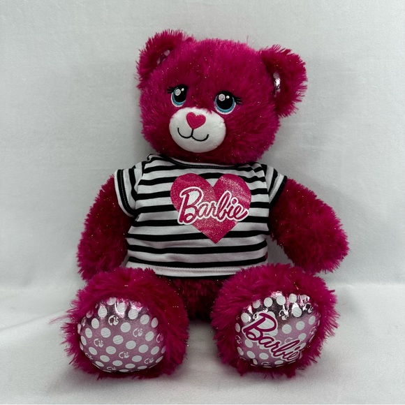 Build A Bear Barbie Pink Sparkly Bear Teddy Talking Metallic Movie Animal - Picture 11 of 11